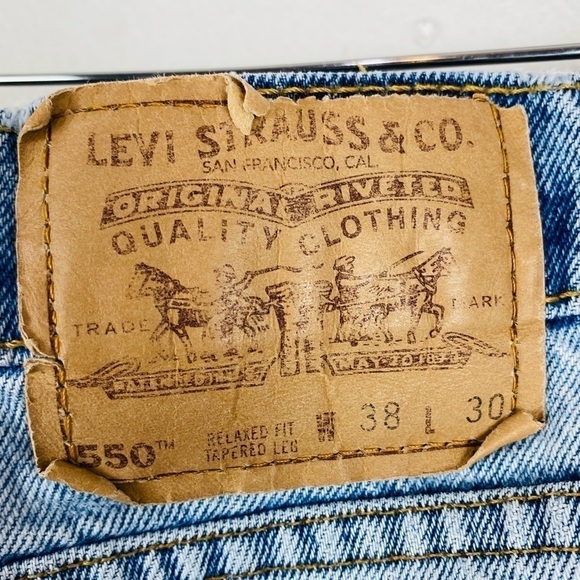 VINTAGE LEVIS 550 Orange Tab Relaxed Fit Tapered Leg Jean Size W38 L30 - Picture 13 of 16